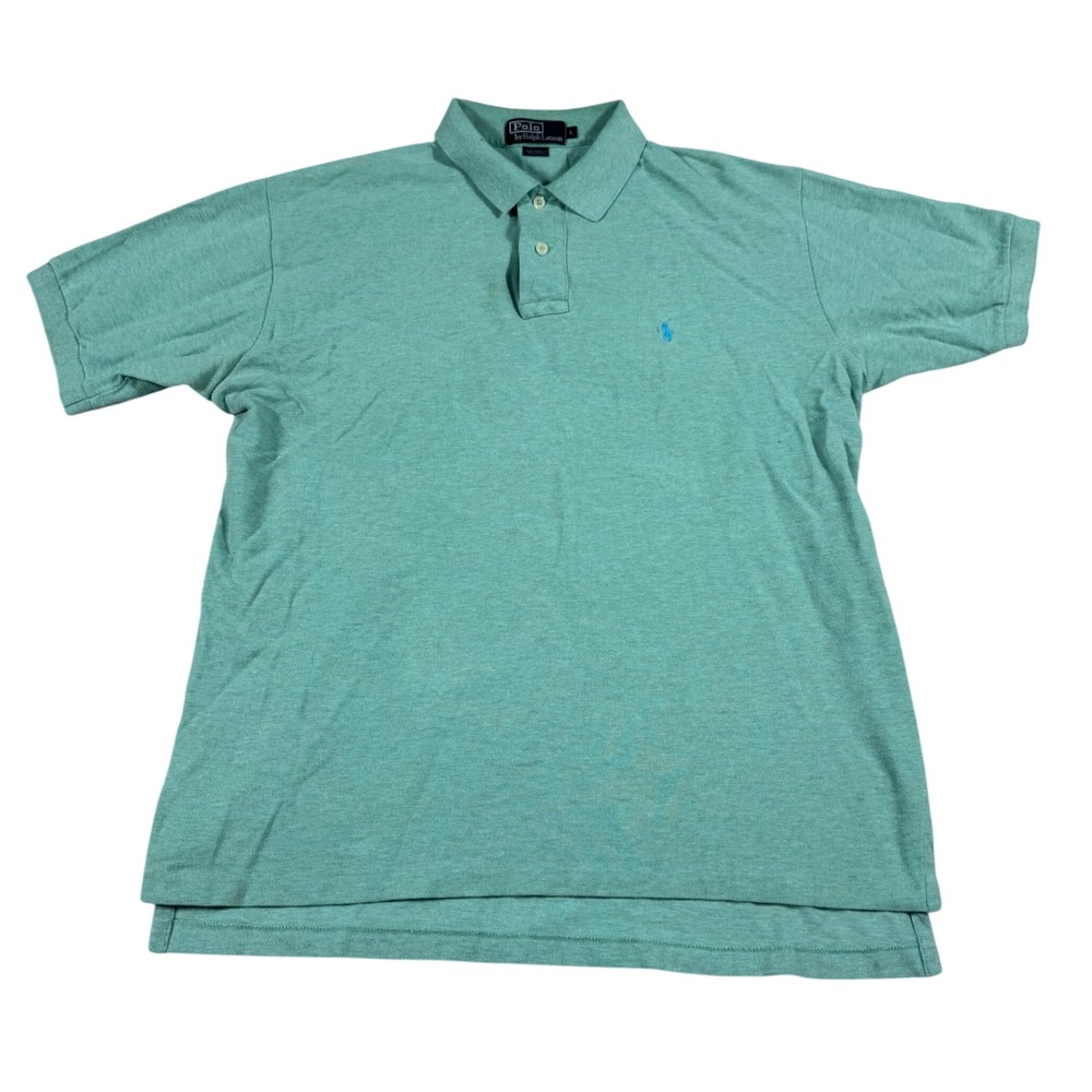 Polo Ralph Lauren Polo Shirt Mens L Green Short Sleeve Cotton Pique Classic Fit